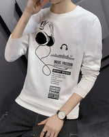 Kids Full Sleeve White Music Printed T-shirt