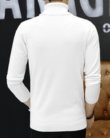 Men High Neck Plain Sweatshirt / White