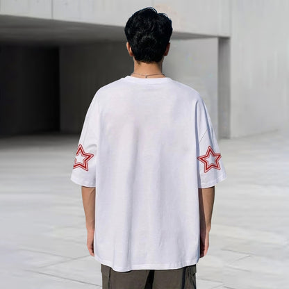 Men Oversized 'Los Angeles' Printed Tshirt White