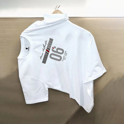 Mens Round Neck Graphic Printed T-Shirt White
