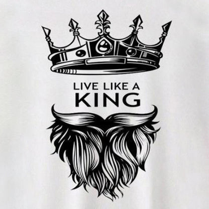 Men Simple Print Half Sleeve T-shirt White
