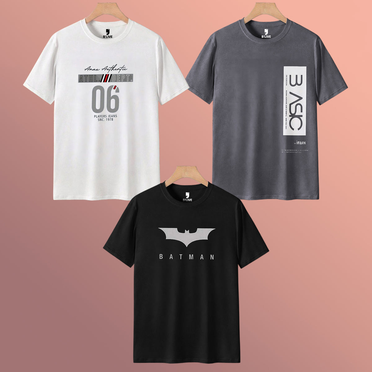 Mens Combo Pack Half Sleeve Simple Printed T-shirts Multicolors