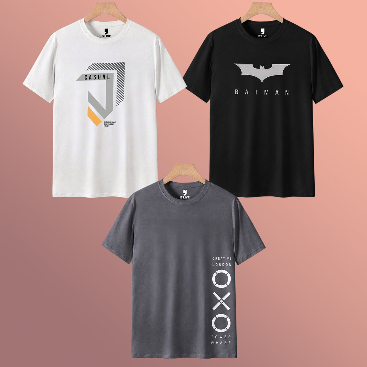Mens Combo Pack Half Sleeve Simple Printed T-shirts Multicolors