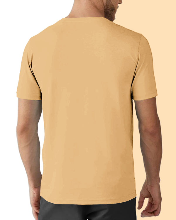 Beige & Black Half Sleeves Reversible T-Shirt (Pack of 1)
