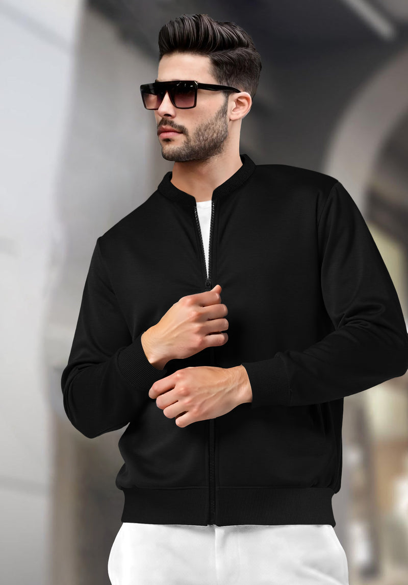 Tracksuit For Men Black Plain Jacket / Black Plain Trackpant