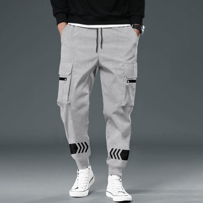 Men Grey Printed Cargo Jogger
