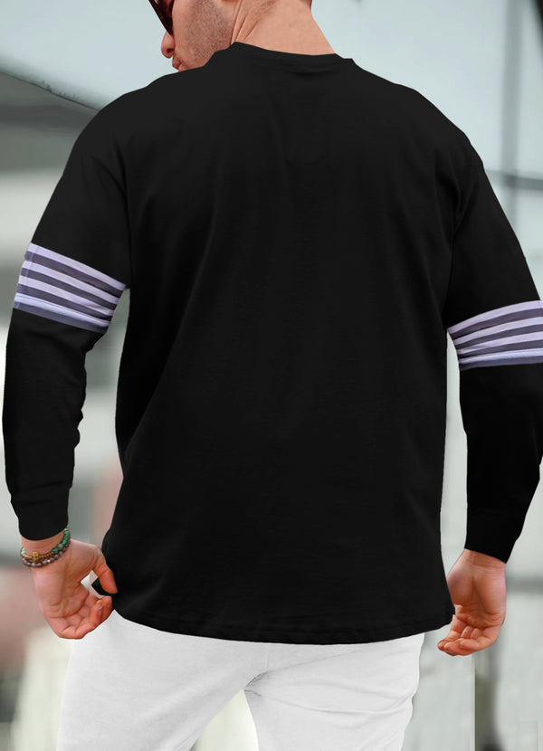 Men Full Sleeve Round Neck Black T-Shirt