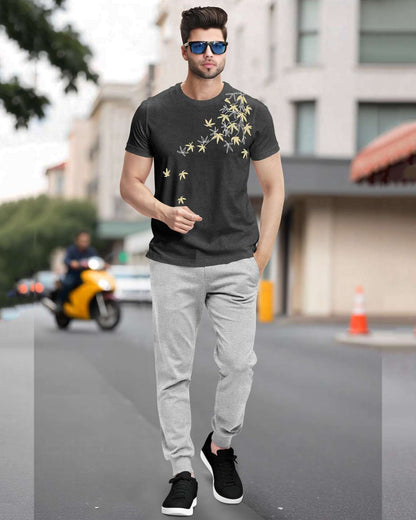 Track Suit Half Sleeve Colorblocked T-shirt with Plain Tackpants- 17 Variants