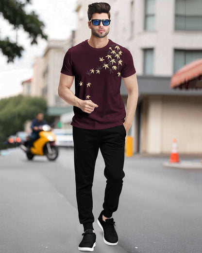 Track Suit Half Sleeve Colorblocked T-shirt with Plain Tackpants- 17 Variants