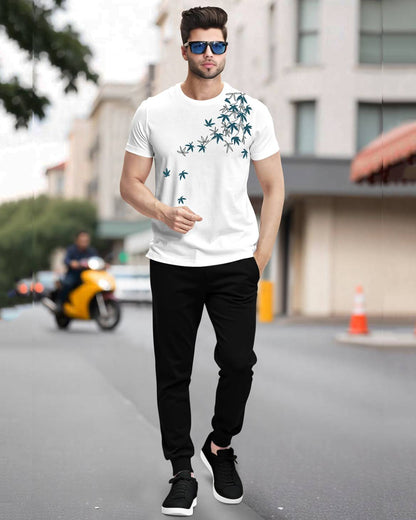 Track Suit Half Sleeve Colorblocked T-shirt with Plain Tackpants- 17 Variants