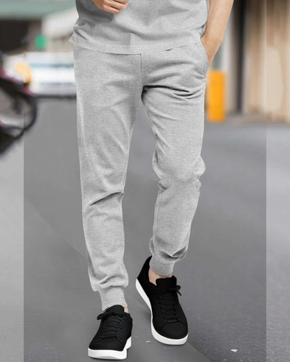 Track Suit Half Sleeve Colorblocked Grey T-shirt with Plain Grey Trackpant