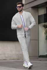 Tracksuit For Men Grey Plain Jacket / Grey Plain Trackpant