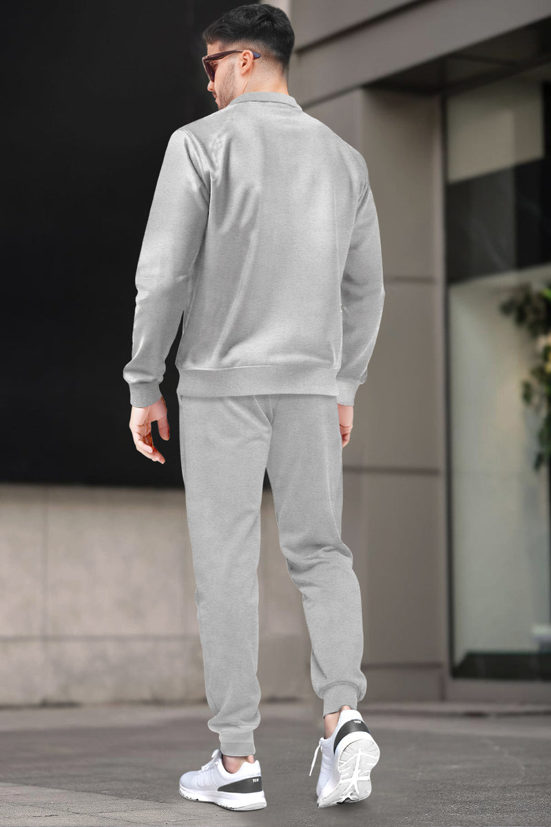 Tracksuit For Men Grey Plain Jacket / Grey Plain Trackpant