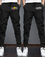 (Pack Of 2) Mens Jogger Printed Track Pant / Black