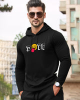 Mens Dope Model Full Sleeve Hooded T-shirt / Black