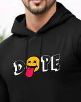 Mens Dope Model Full Sleeve Hooded T-shirt / Black