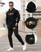 Tracksuit For Mens Black Dope Full Sleeve Hooded T-shirt - Black Trackpant