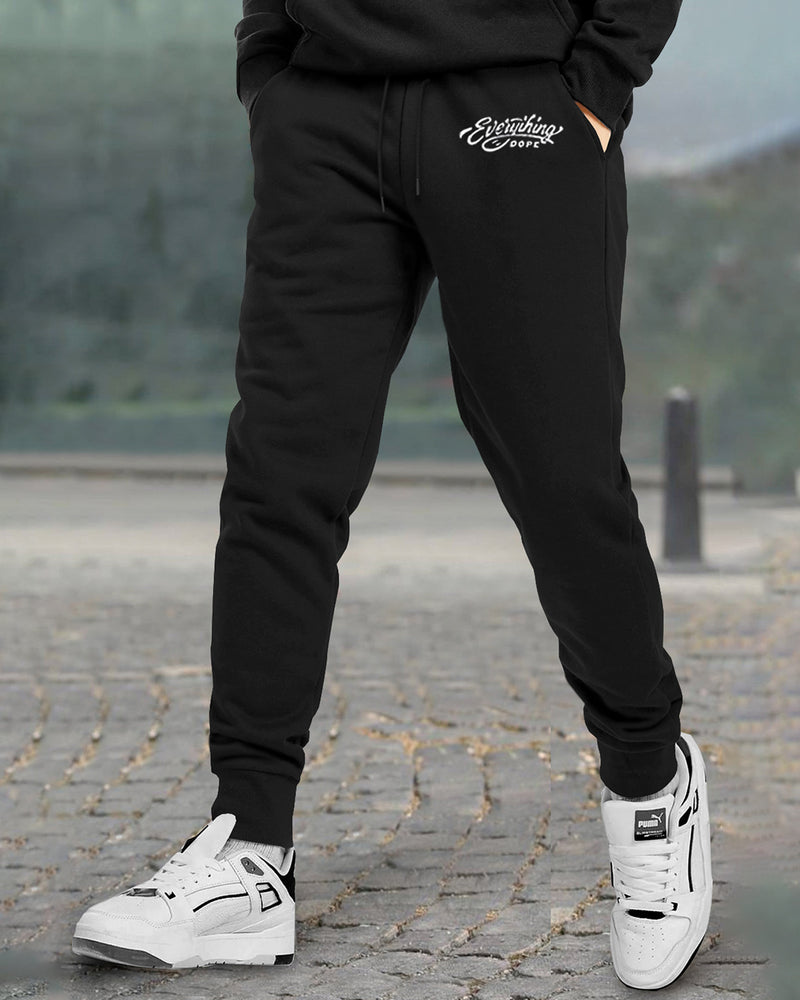 Men Printed Everything Dope Black Track Pant