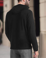 Mens GenZ Model Full Sleeve Hooded T-shirt / Black