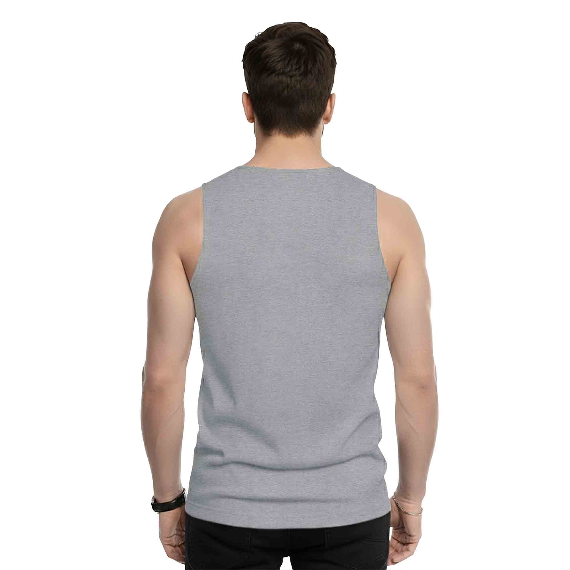 Men Sleeveless Abstract Grey Printed Vest