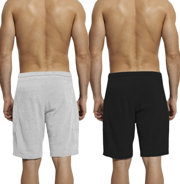 mens short-PACK OF 2-grey-black