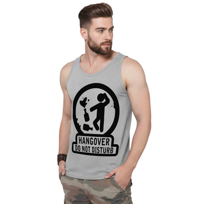 MEN GREY PRINTED SLEEVELESS VEST