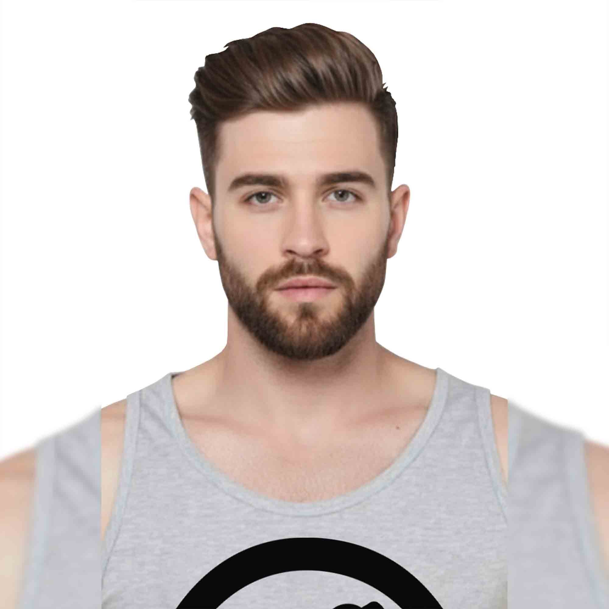MEN GREY PRINTED SLEEVELESS VEST