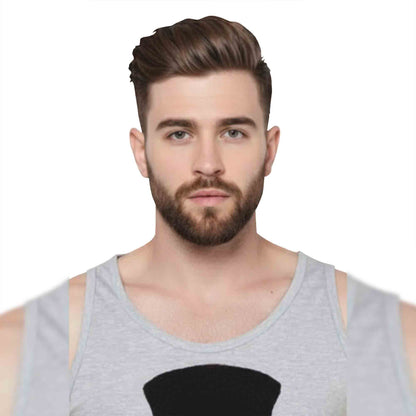 Men Printed Grey Tank Top Vest