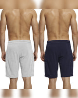 mens short-PACK OF 2-navyblue-grey