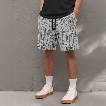 Men All Over Printed Short Grey