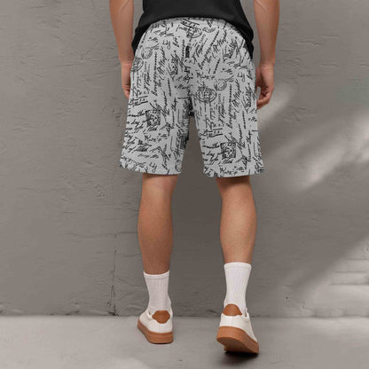 Men All Over Printed Short Grey
