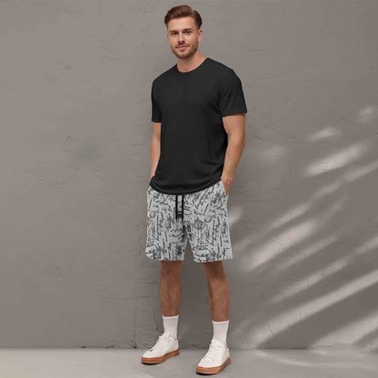 Men All Over Printed Short Grey