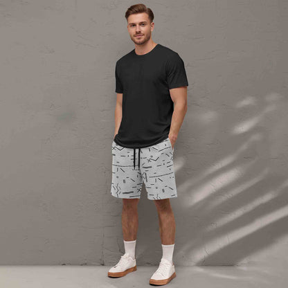 Men Printed Regular Fit Shorts Grey