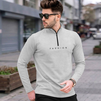 Mens High Neck Full Sleeve Cotton Blended T-shirts