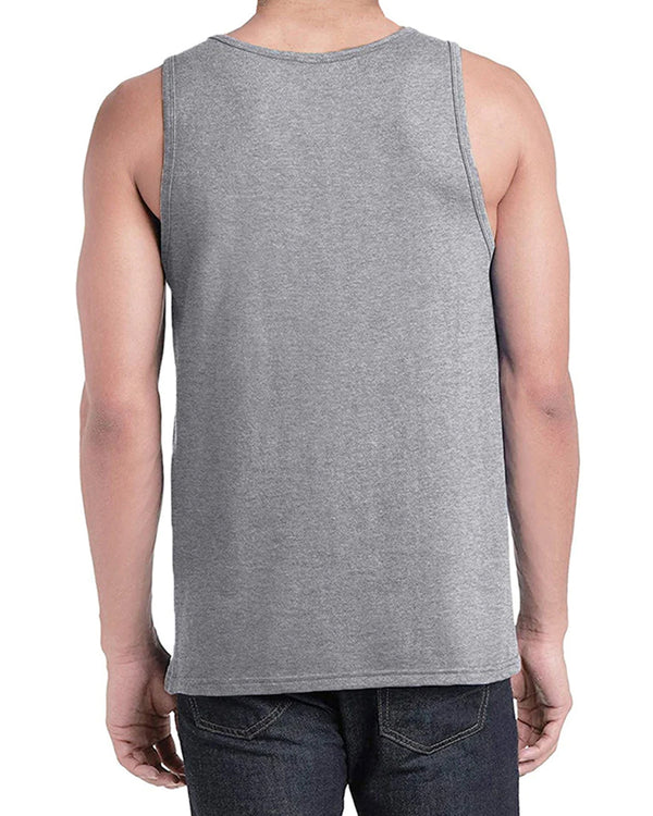 Men Sleeveless Abstract Printed Vest / Grey