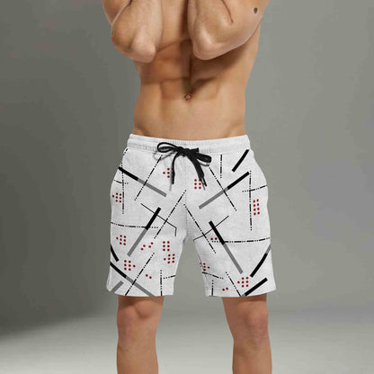 Mens Grey Printed Short