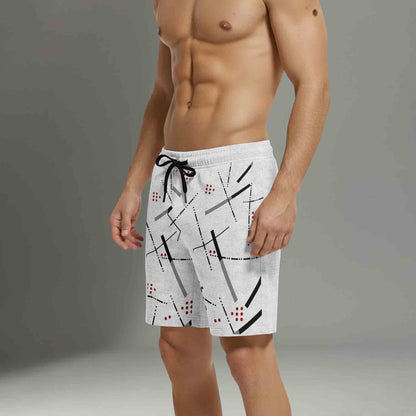Mens Grey Printed Short