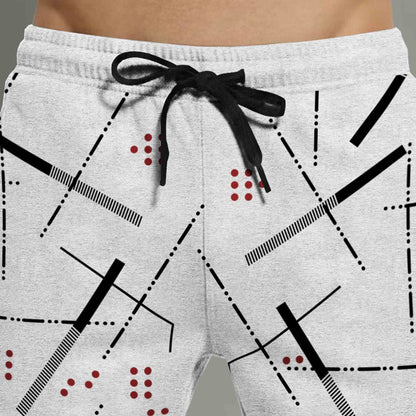 Mens Grey Printed Short
