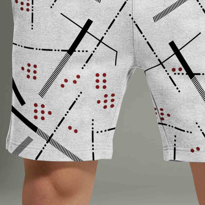 Mens Grey Printed Short