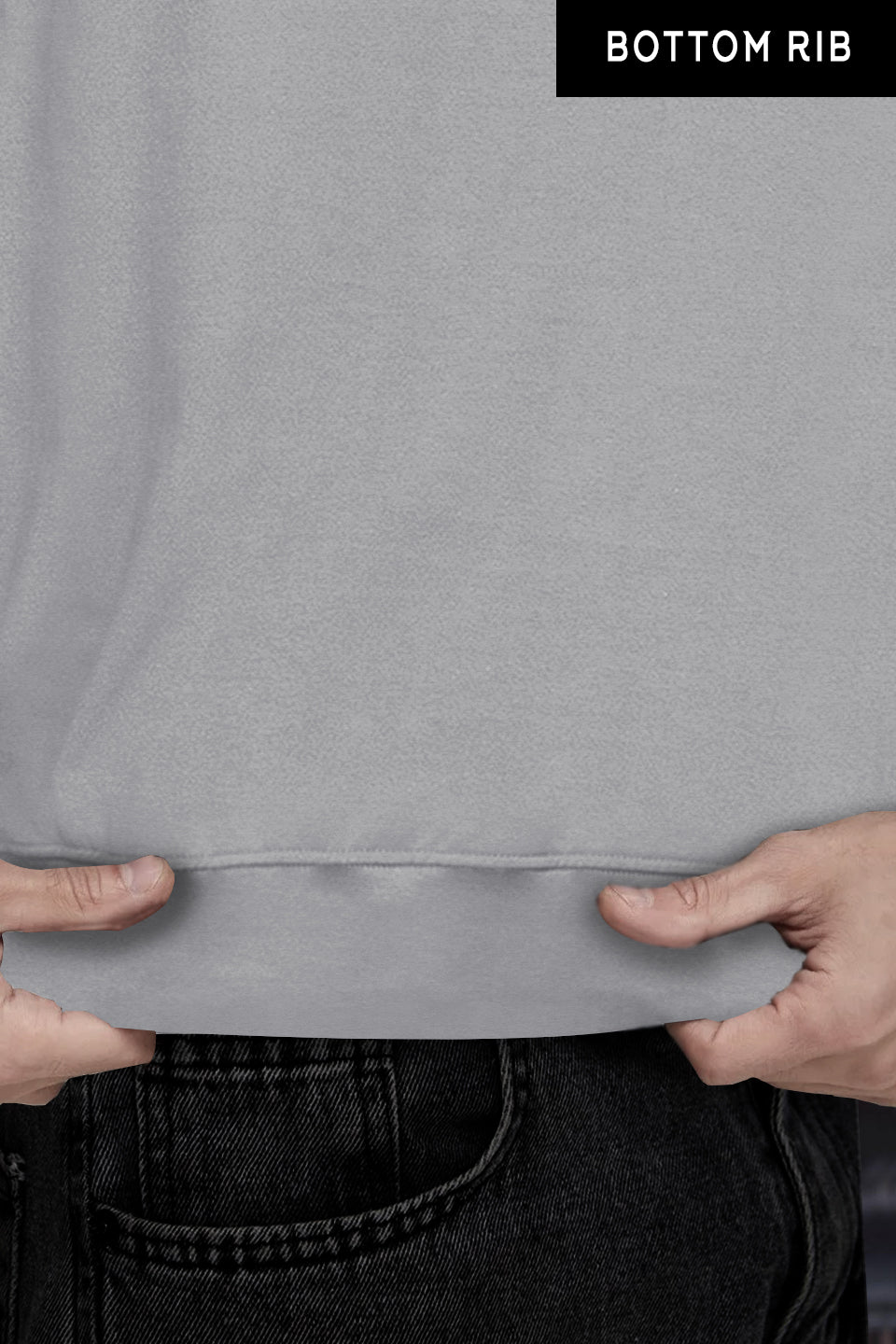 Mens Full Sleeve Round Neck  Plain Grey T-shirt