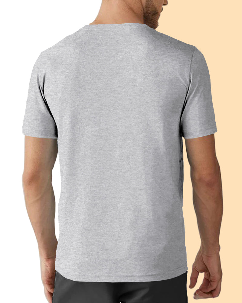 Grey & Black Half Sleeves Reversible T-Shirt (Pack of 1)
