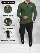 mens tracksuit FULL SLEEVE -OLIVE GREEN BLACK