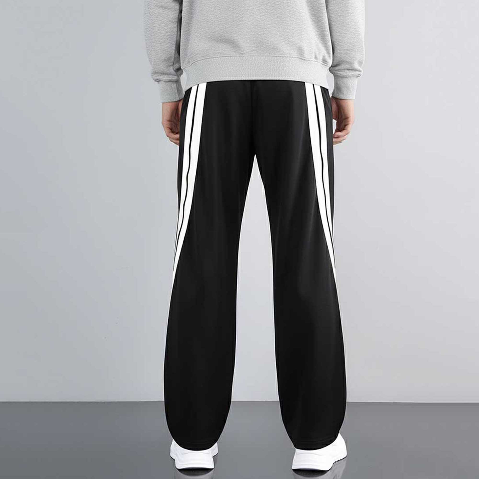 Men’s Black Trackpant with White Side Stripes
