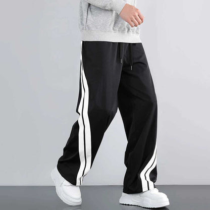 Men’s Black Trackpant with White Side Stripes
