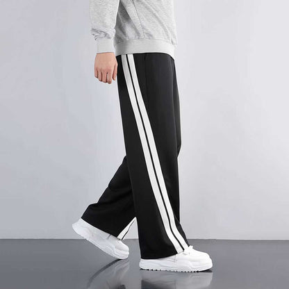 Men’s Black Trackpant with White Side Stripes
