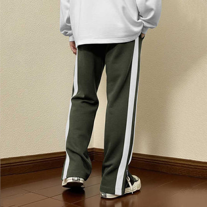 Men’s Olivegreen Trackpant with White Side Stripes