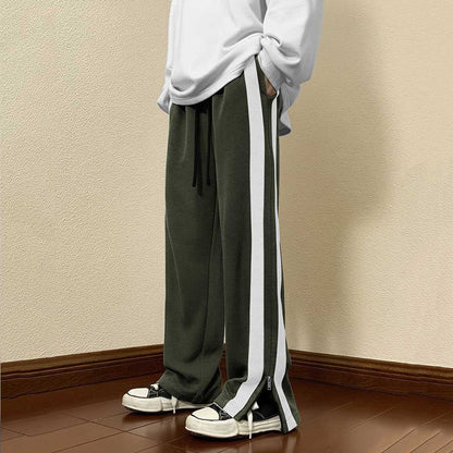 Men’s Olivegreen Trackpant with White Side Stripes