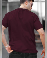 Mens Half Sleeve Plain Round Neck T-shirts (Pack Of 2) / Maroon & Olive