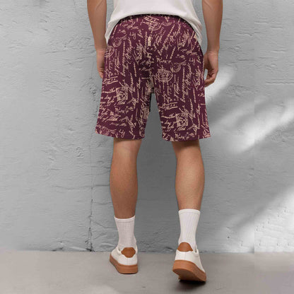 Men All Over Printed Short Maroon