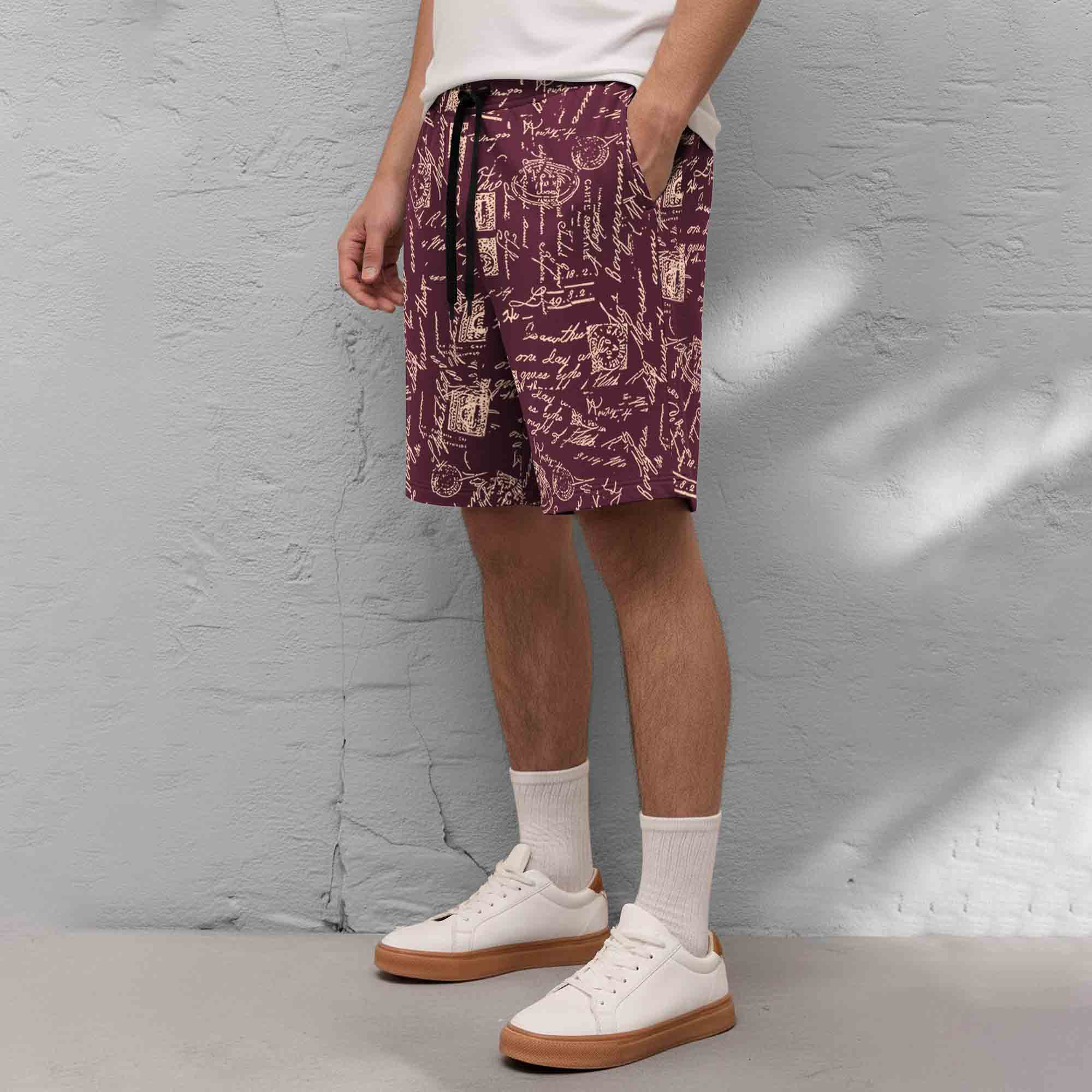 Men All Over Printed Short Maroon